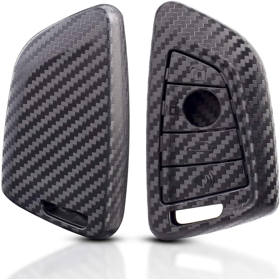 Key Fob Remote Case for BMW X1 X3 X5 X6, 4 Buttons Keyless Entry Smart Remote Protective Cover, 2Pcs, Frosted Black