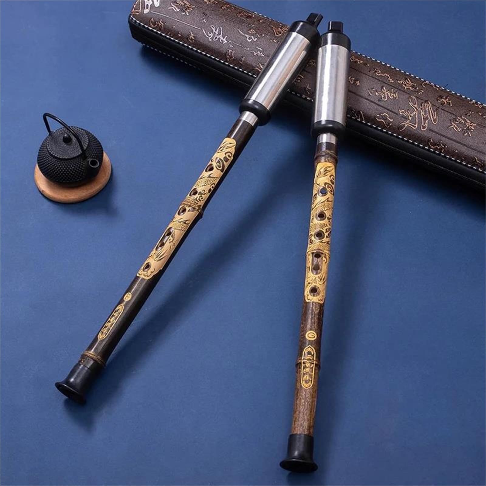 Flauto Di Bambù Professionale Bawu Con Custodia In Pelle Accordatore Elettrico Strumento A Fiato Flauto Di Bambù Principiante(F Key)