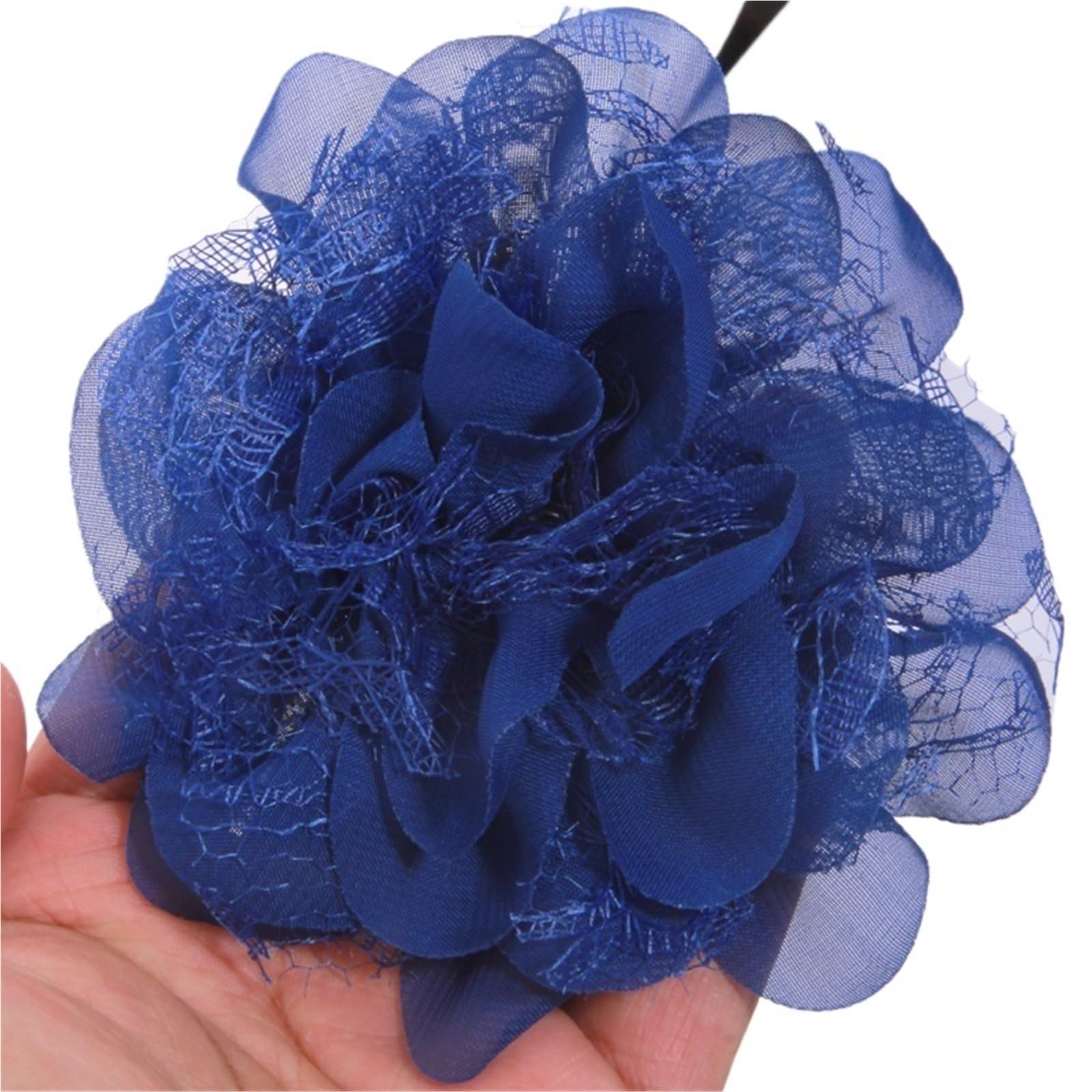 Wtaxbh C Iron On Patches 7Pcs 11Cm Hiffon Organza Fabri Rose Flowers Wedding Dress Lothing Headwear Decoration Diy Headdress Decor Raft Project(C)