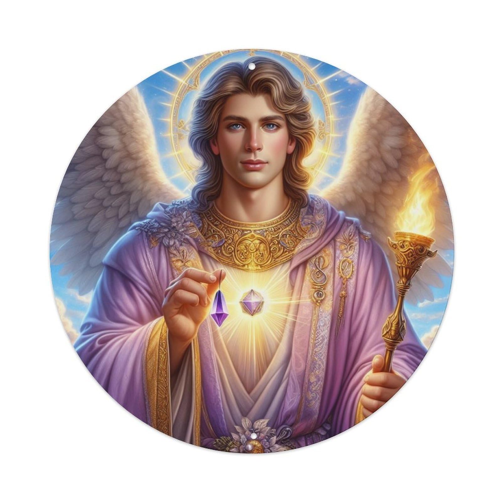 Vintage Angel Handsome Angel with Diamonds Metal Tin Sign