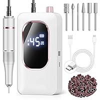 Vista 10 de Taladro de uñas eléctrico profesional de 45000 RPM, lima de uñas portátil para uñas de gel acrílicas, kit de taladro de uñas inalámbrico recargable