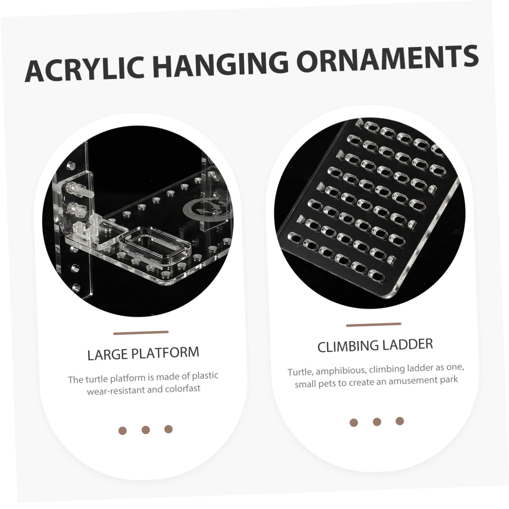 GALPADA 1 Piattaforma per Tartarughe Acrilico Design Antiscivolo Accessorio per Rettili Adatta per Piccole Tartarughe e Compatibile con Acquari e Acrilico