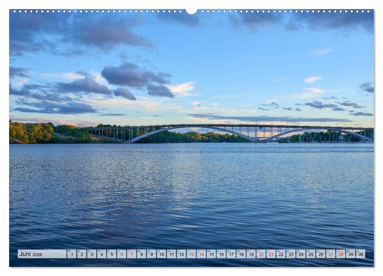 Stockholm an Mittsommer (Wandkalender 2026 DIN A2 quer), CALVENDO Monatskalender: Stockholm im Licht der Mittsommernacht. (CALVENDO Orte)