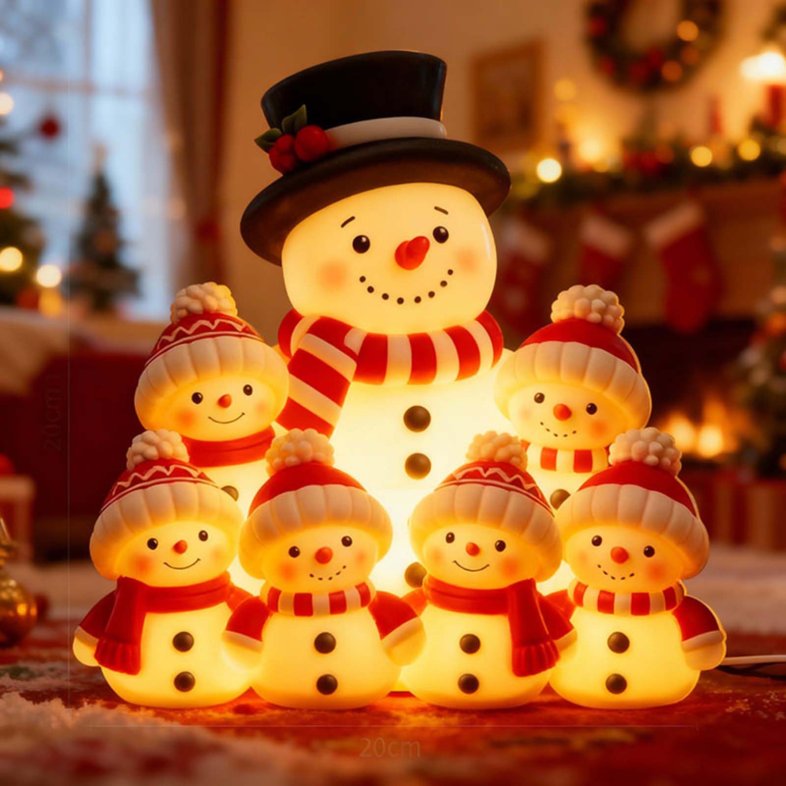 Drawelry Custom Name Snowman Night Light, Personalized Christmas Snowman Decoration, Custom LED Lights Box with Names,Family Light Decorations,Xmas Gift (Snowman Family 4)