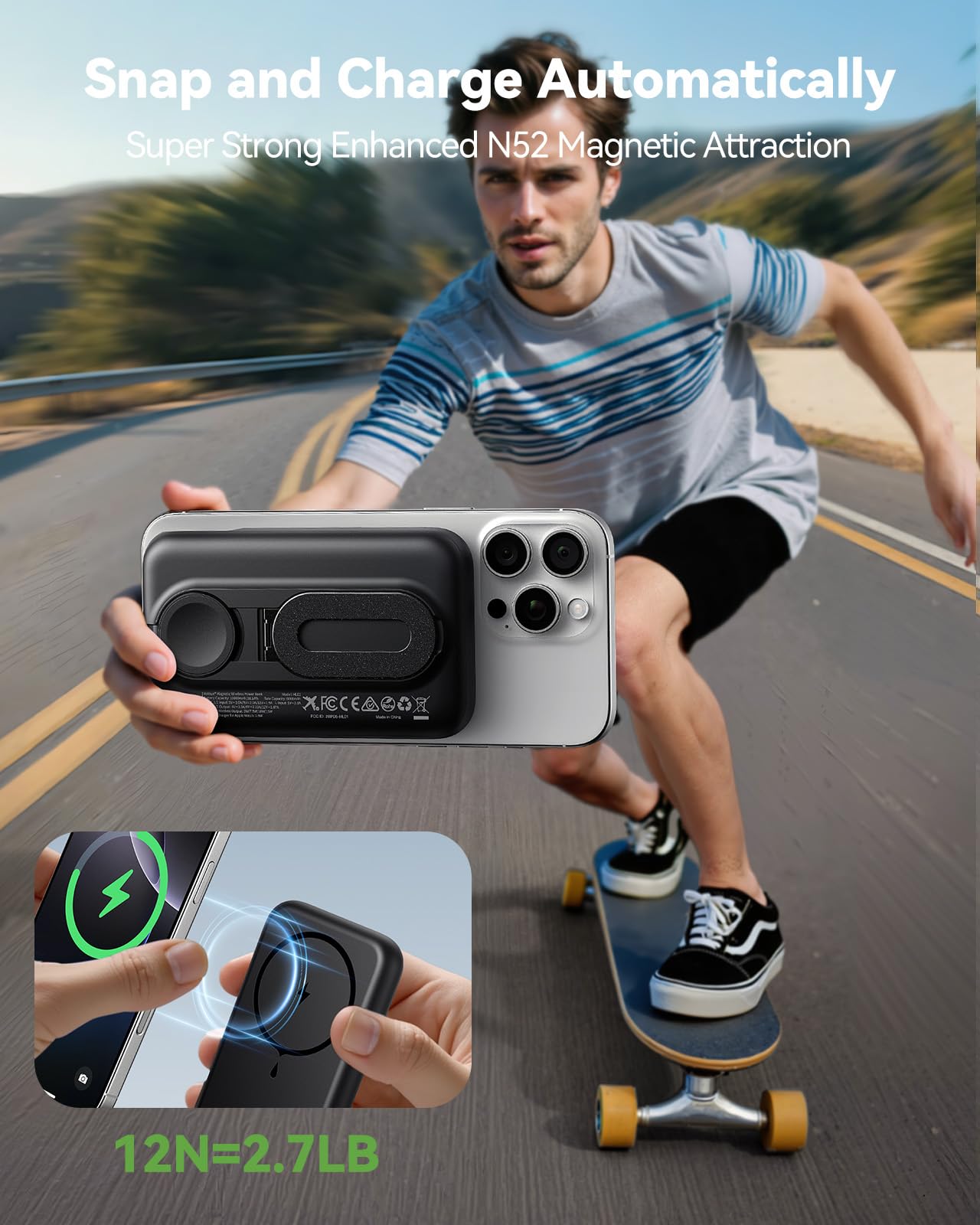 Cargador magnético portátil para iPhone y Apple Watch, batería externa inalámbrica de 10000 mAh, USB-C de carga rápida con soporte para iPhone Air/17/16/15/14/13 Series e iWatch, esencial de viaje