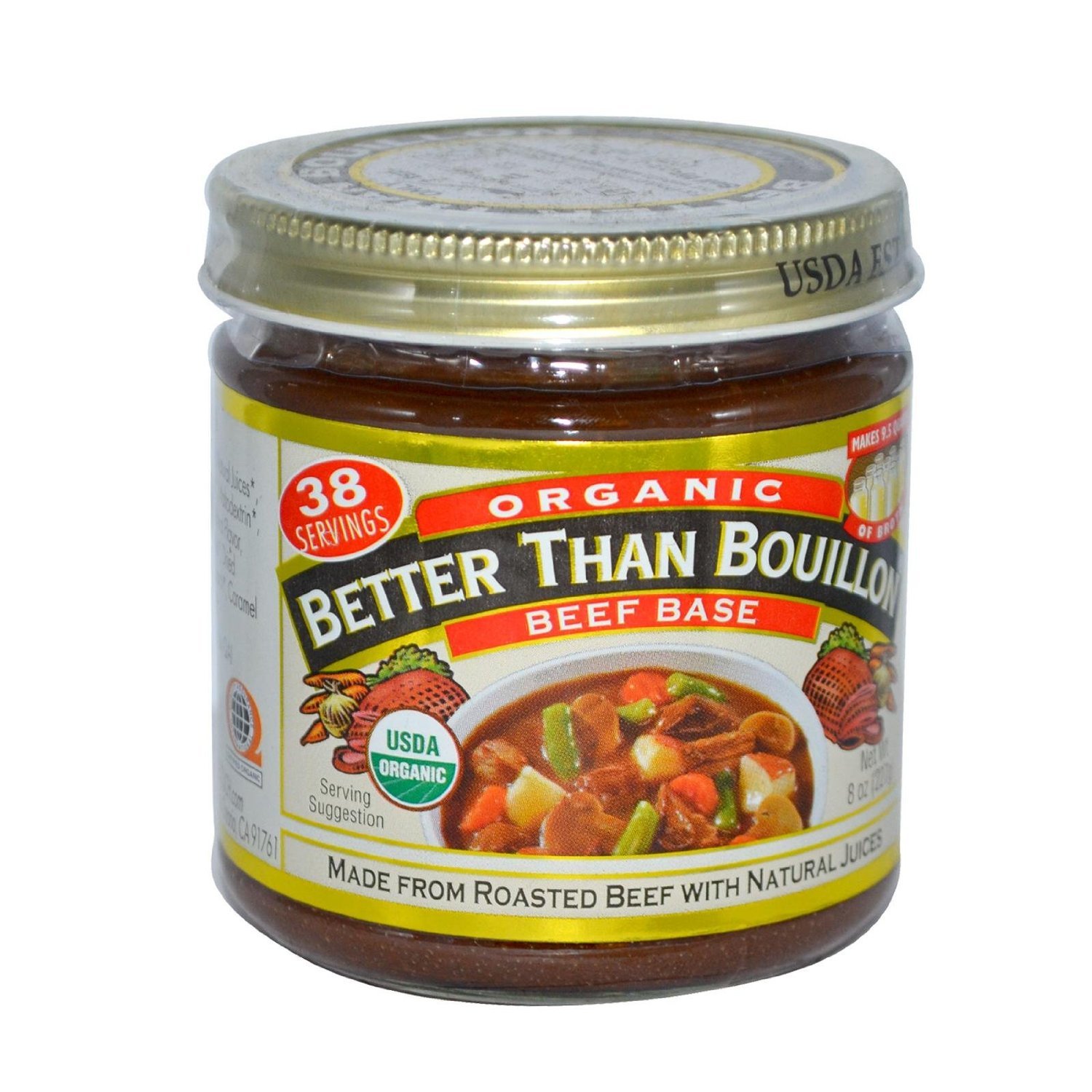 Better Than Bouillon Organic Roasted Beef Base Makes 38 Cups of Broth 8 oz