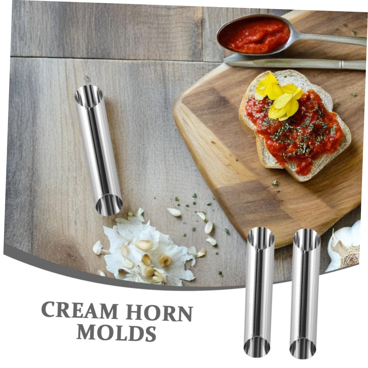 Ciieeo 35 Stück Edelstahl Cannoli Röhren mit Hohler Spiralstruktur Dualer Richtung und Gleichmäßiger Croissant Formung Vielseitig für Kommerzielles und Heimbacken in Silber