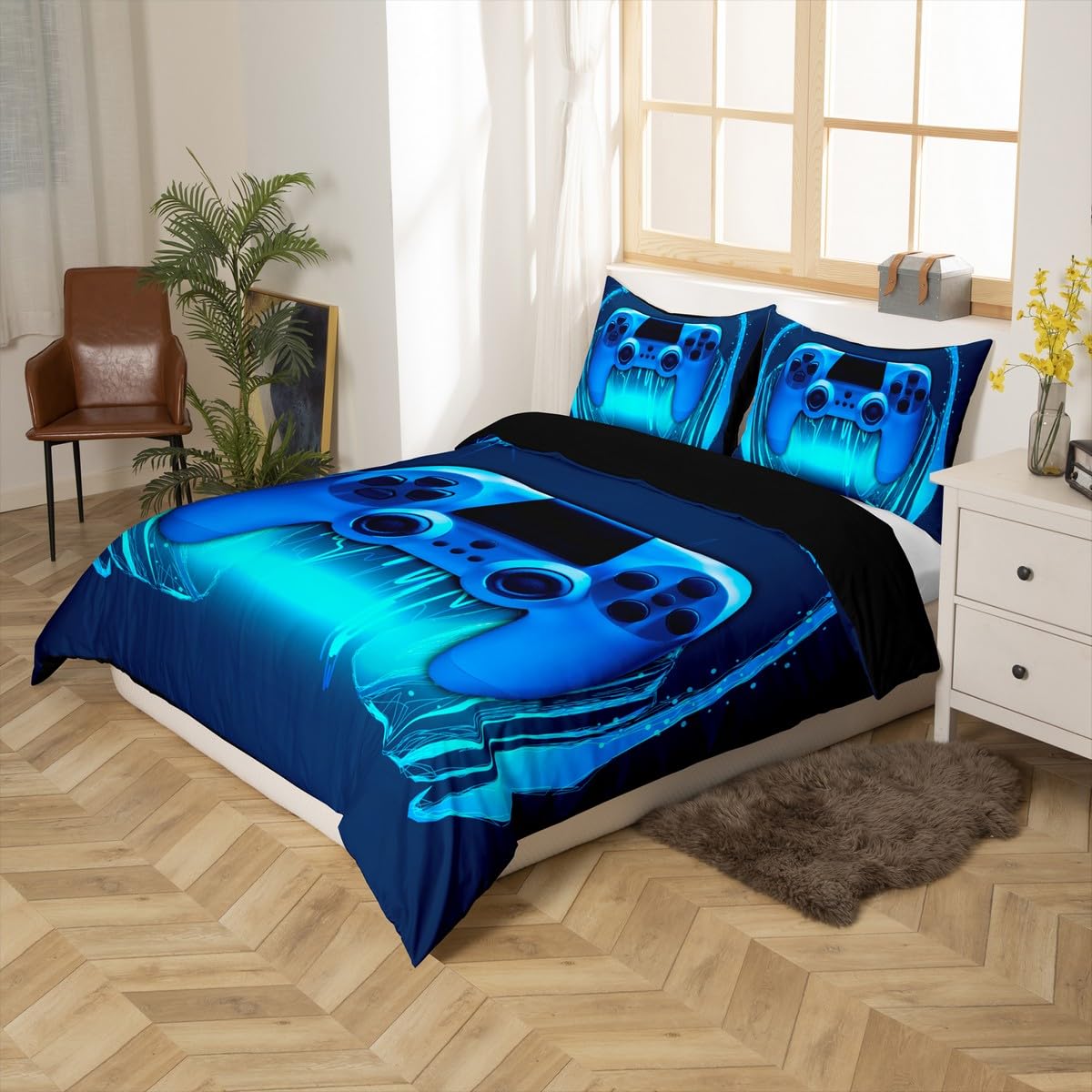 Loussiesd Set di biancheria da letto per ragazzi Gamepad per bambini e
