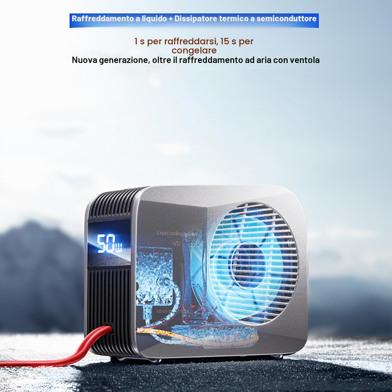Raffreddamento per telefono per videogiochi, live streaming, 50 W, magnetico, con radiatore a liquido a basso rumore, per iPhone serie MagSafe, Android, iPad, tablet, con ventola di raffreddamento RGB