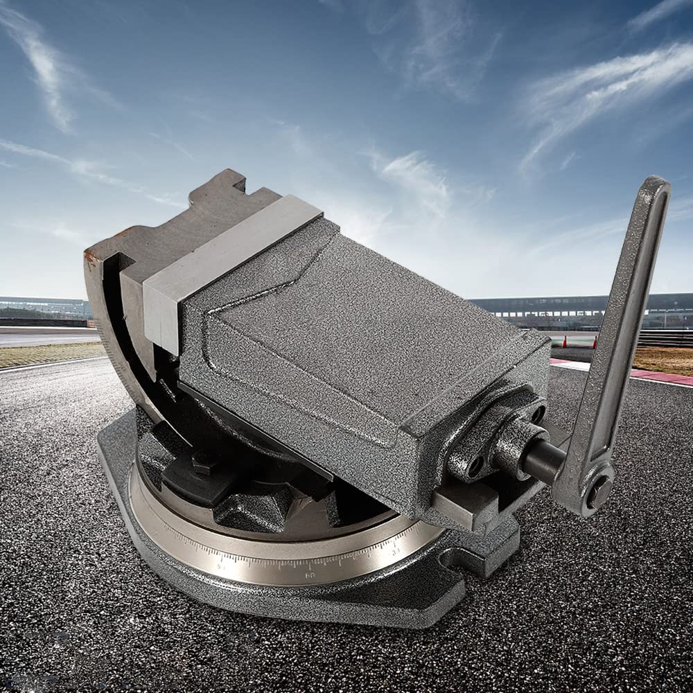 Tornillo de banco de la máquina giratoria de 125 mm tornillo de banco de trabajo máquina de precisión rectificado fresado herramienta taller, precisión de 360 grados base giratoria pilar radial