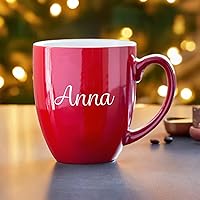 Vista 13 de Engraved Personalized Create Your Own Coffee Mug (Red) - Large Customized Coffee Cup, Custom Oversized Mug, Personalized Mug with Text