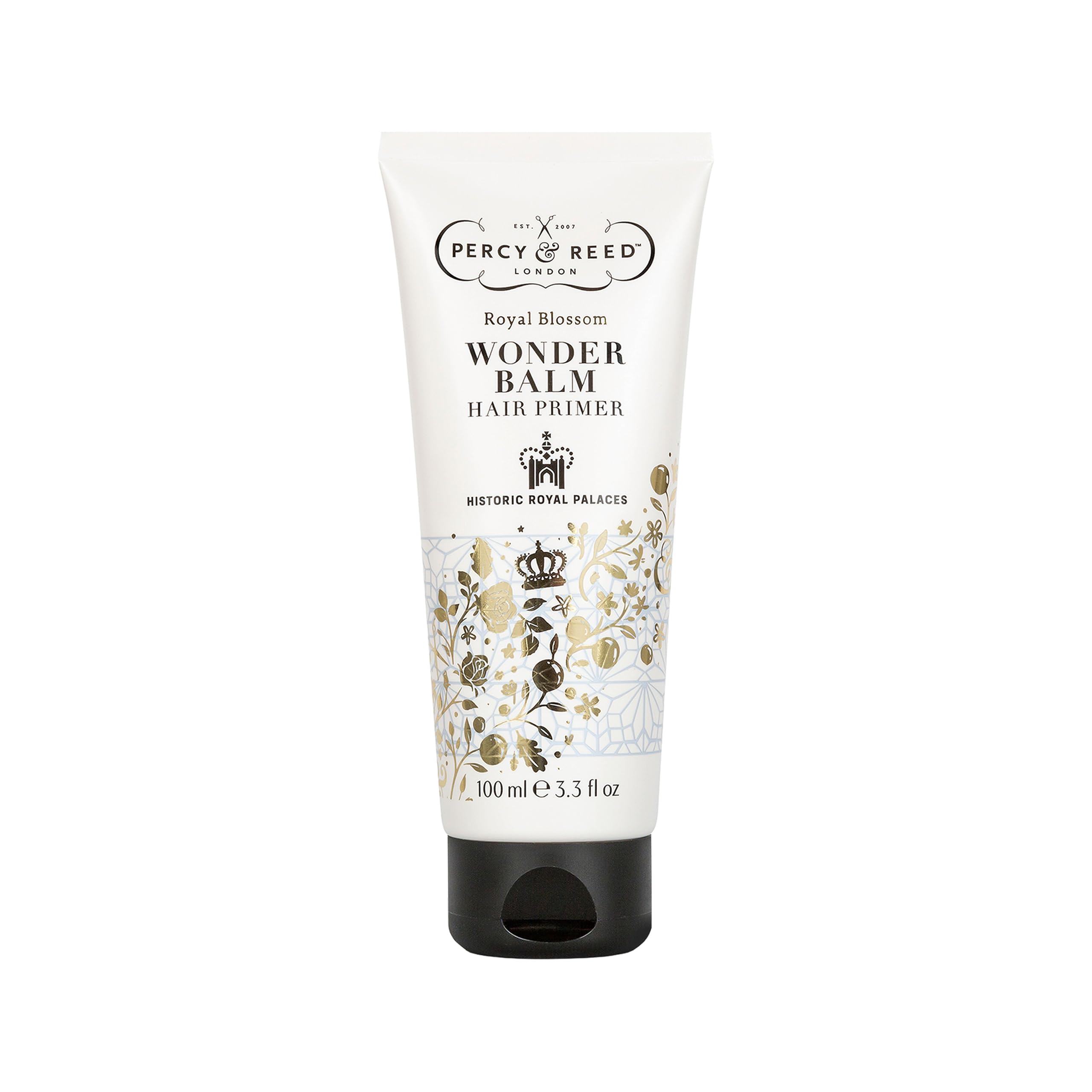 Percy & Reed Royal Blossom Wonder Balm Hair Primer - Up to 72-Hour Frizz Shield, Provides Control & Shine, Long-Lasting Results, Suitable for All Hair Types.Sulphate-Free, Vegan-Friendly - 100ml