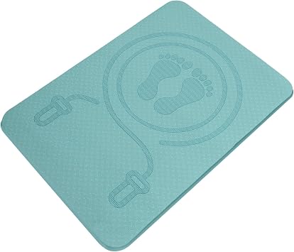 Vaguelly Jump Rope Mat Non-slip Tpe Exercise Mat Shock Absorption Thickened 60x40cm for Home Training and Gym Use