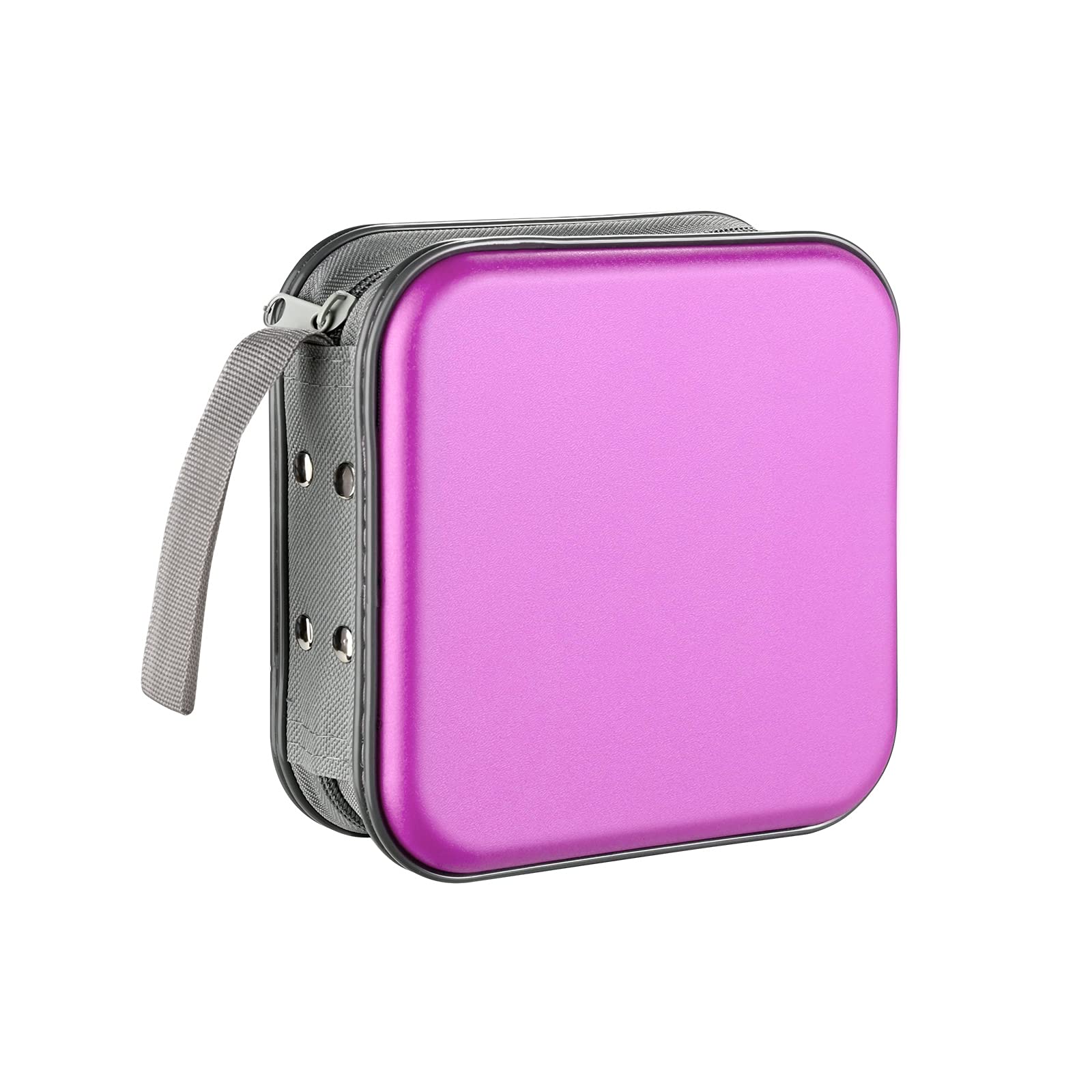 LIOVODE DVD Case, 48 Capacity CD Case Portable CD Case Holder Storage Hard Plastic DVD CD Wallet Holder Organizer for Car Car (48 Capacity, Purple48)