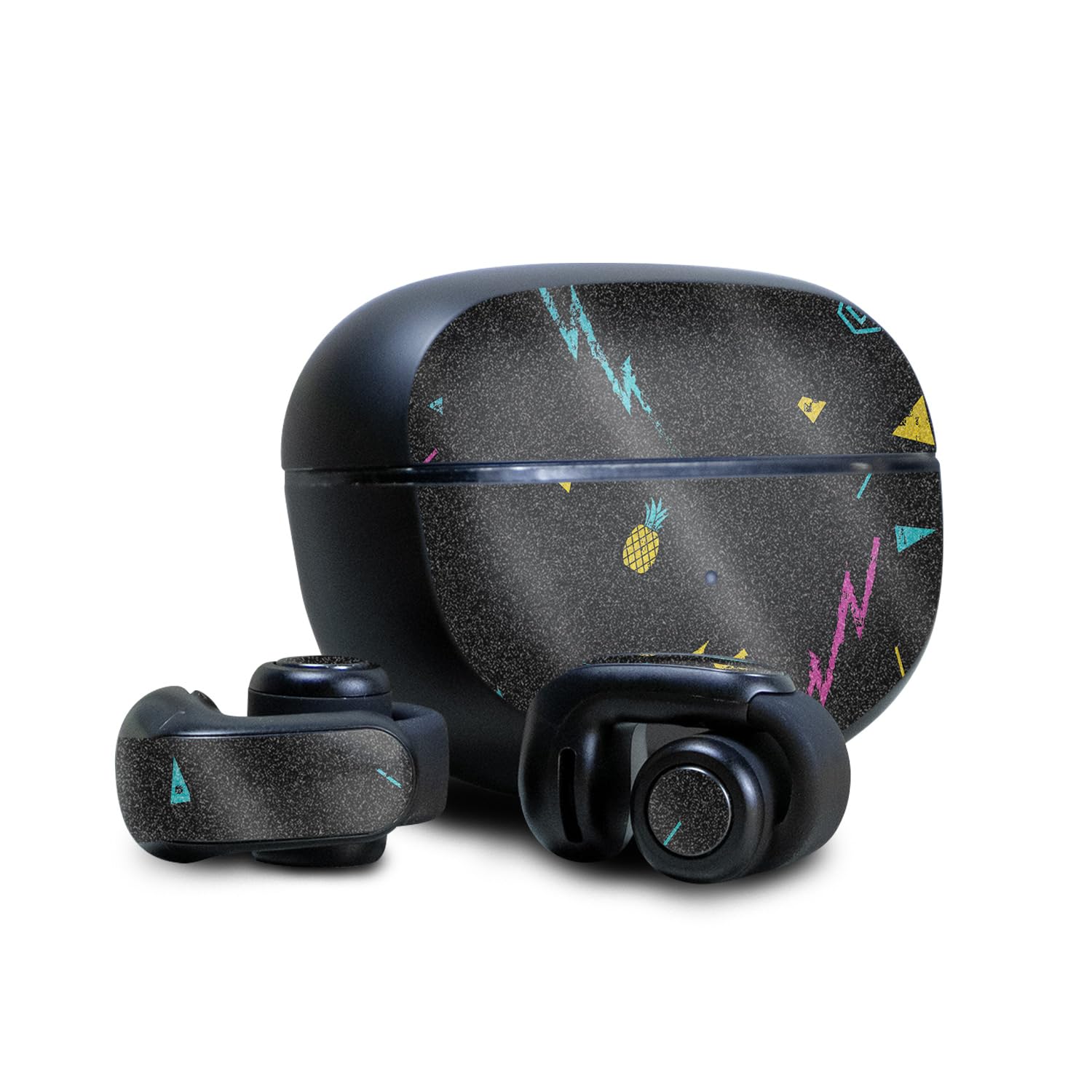 Glossy Glitter Skin Compatible with Bose Ultra Open Earbuds - Magic Pineapple - Premium 3M Vinyl Protective Wrap Decal Cover - Easy to Apply | Crafted in The USA by MightySkins