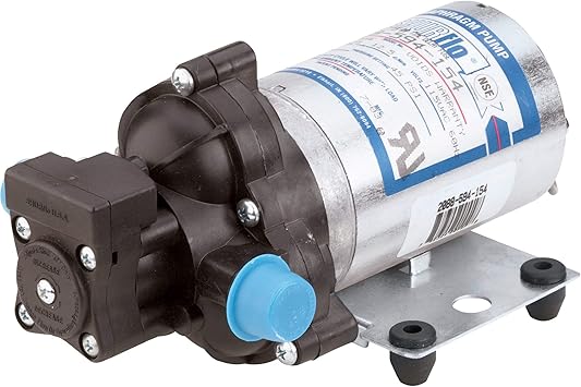 PENTAIR SHURFLO 2088-594-154 Industrial Diaphragm Water Pump, 3.3GPM, 115VAC, Self Priming, 45PSI, 1/2in Male Parallel Thread, Polypropylene Housing, Santoprene Valves, NSF, UL, CSA