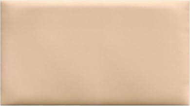 DHOME Set of 1 Upholstered Panel in Leatherette Pack Self-Adhesive for Wall Acoustic Absorbing Impact Protection Headboards Home Bedroom Decoration (Beige, 60 x 40, x1)