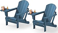 Vista 109 de SERWALL - Silla plegable Adirondack para patio, jardín, exterior, resistente a la intemperie, sillas para hoguera, color naranja