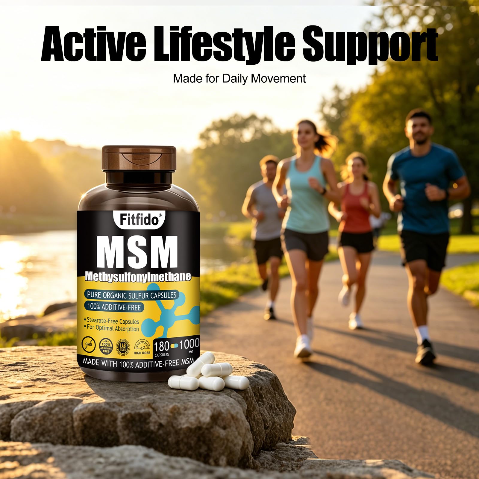 MSM Capsules 1000mg, 99.9% Pure Organic Sulfur, 180 Count — Amazon image 5