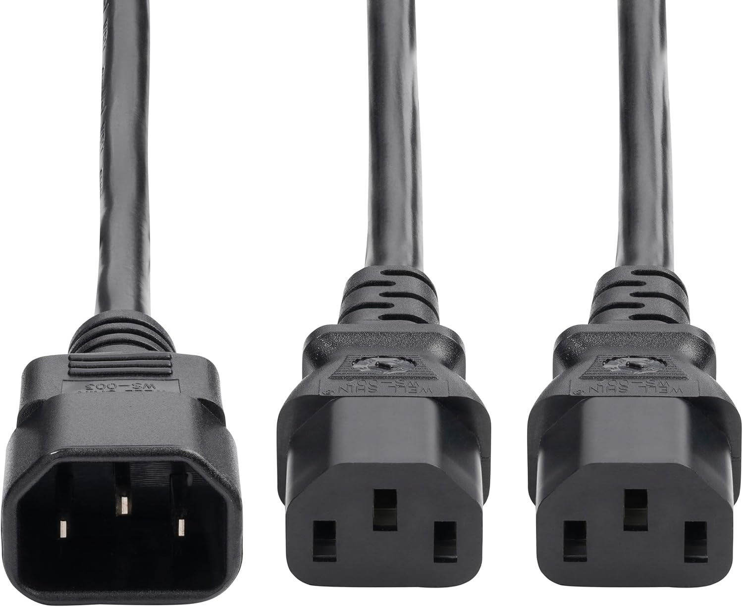 StarTech.com 6ft (1.8m) Power Extension Cord Y Splitter, IEC 60320 C14 to 2X IEC 60320 C13 AC Power Cable, 10A 250V, 18AWG, Power Cable Splitter - UL Listed, TAA (8723-8600-POWER-CORD)