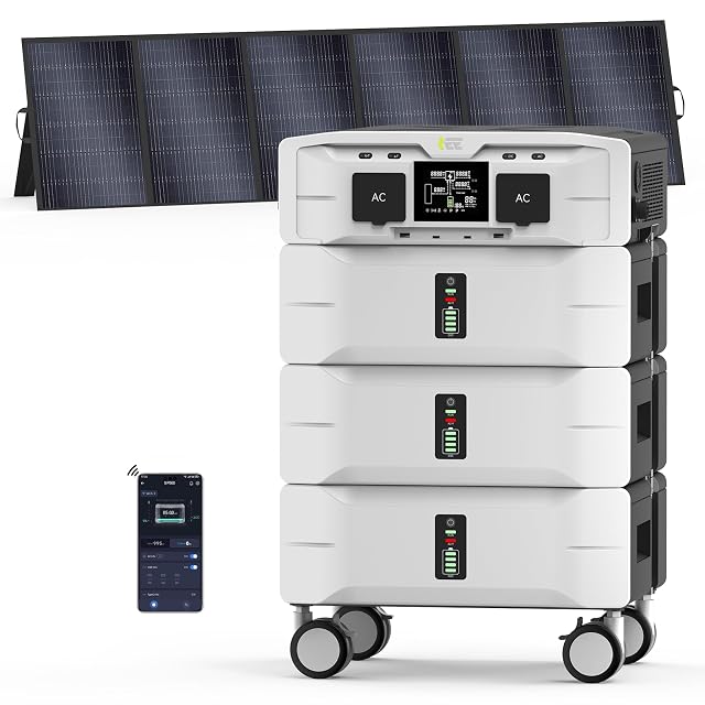 IEE SP5000 7680Wh Solar Power Station 5000W 9000 Peak AC Output 120V 240V Split Phase LFP Battery with