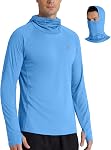 Roadbox Sun Hoodie Men UV Protection Long Sleeve, UPF 50+ Fishing Shirts with Mask, Lightweight Hiking Outdoor Rash Guard
