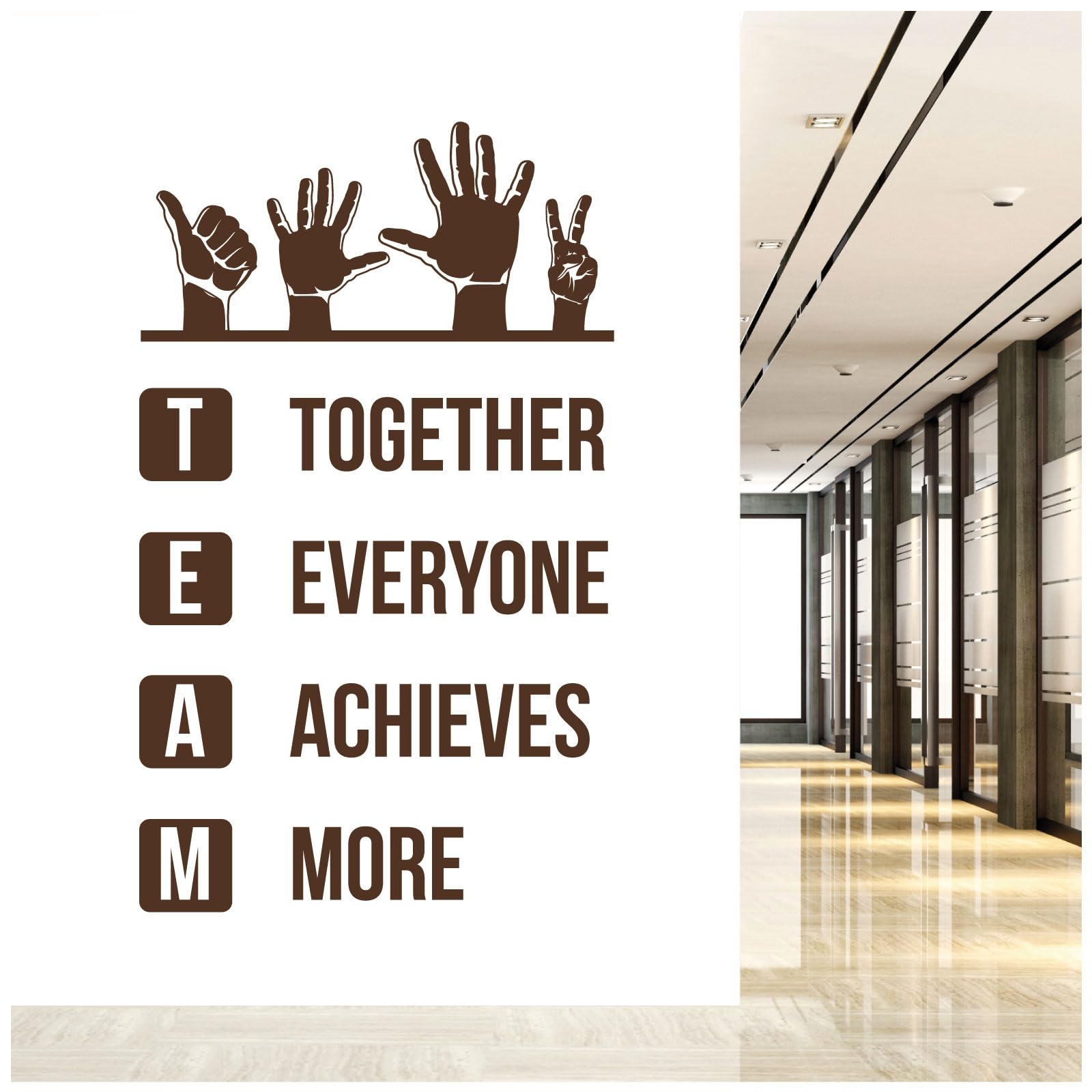 Team - Together Everyone Achieves More - Wall Quote, Office, Corporate, Corridor Wall Art Sticker [Medium] [Chocolate] — image 1
