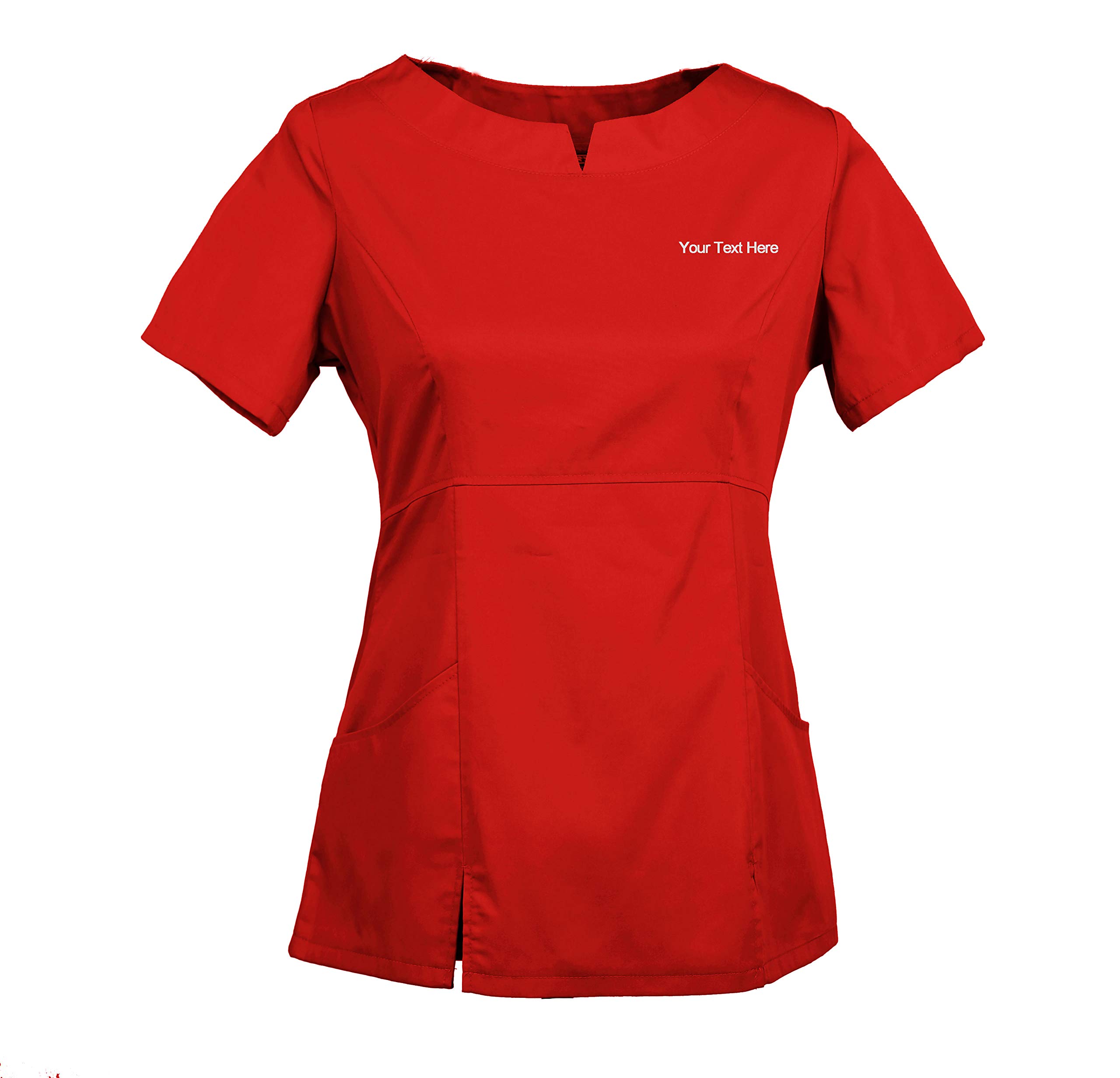 Personalized Women's Scrub Top Red