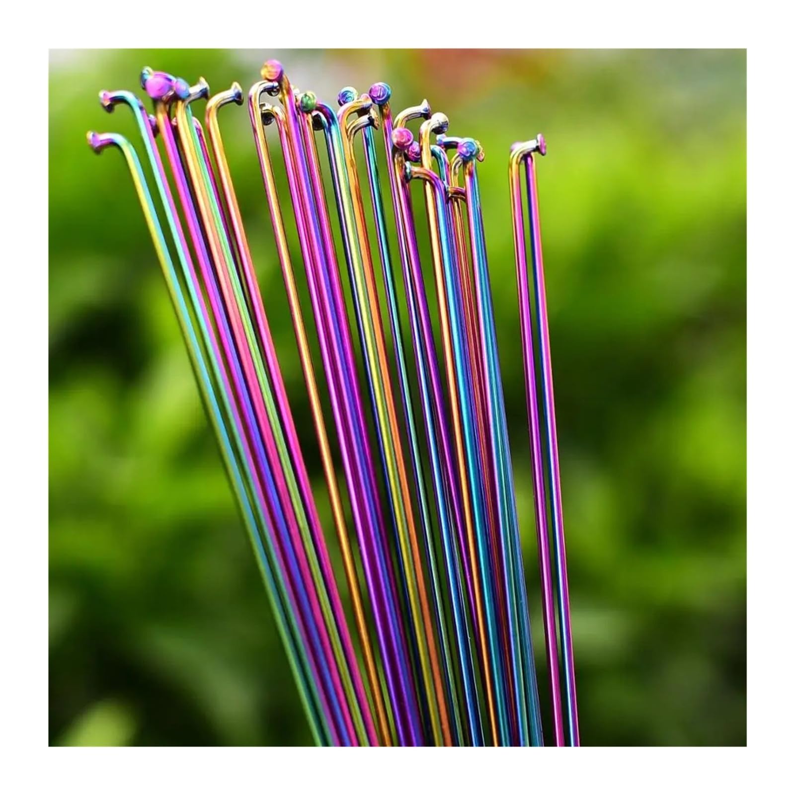 36 radios Rainbow foyBicycle – 14G de acero inoxidable colorido para bicicleta de carretera de 26/27.5/29 pulgadas, kit de actualización de rueda recta y curva en J (259-293 mm)
