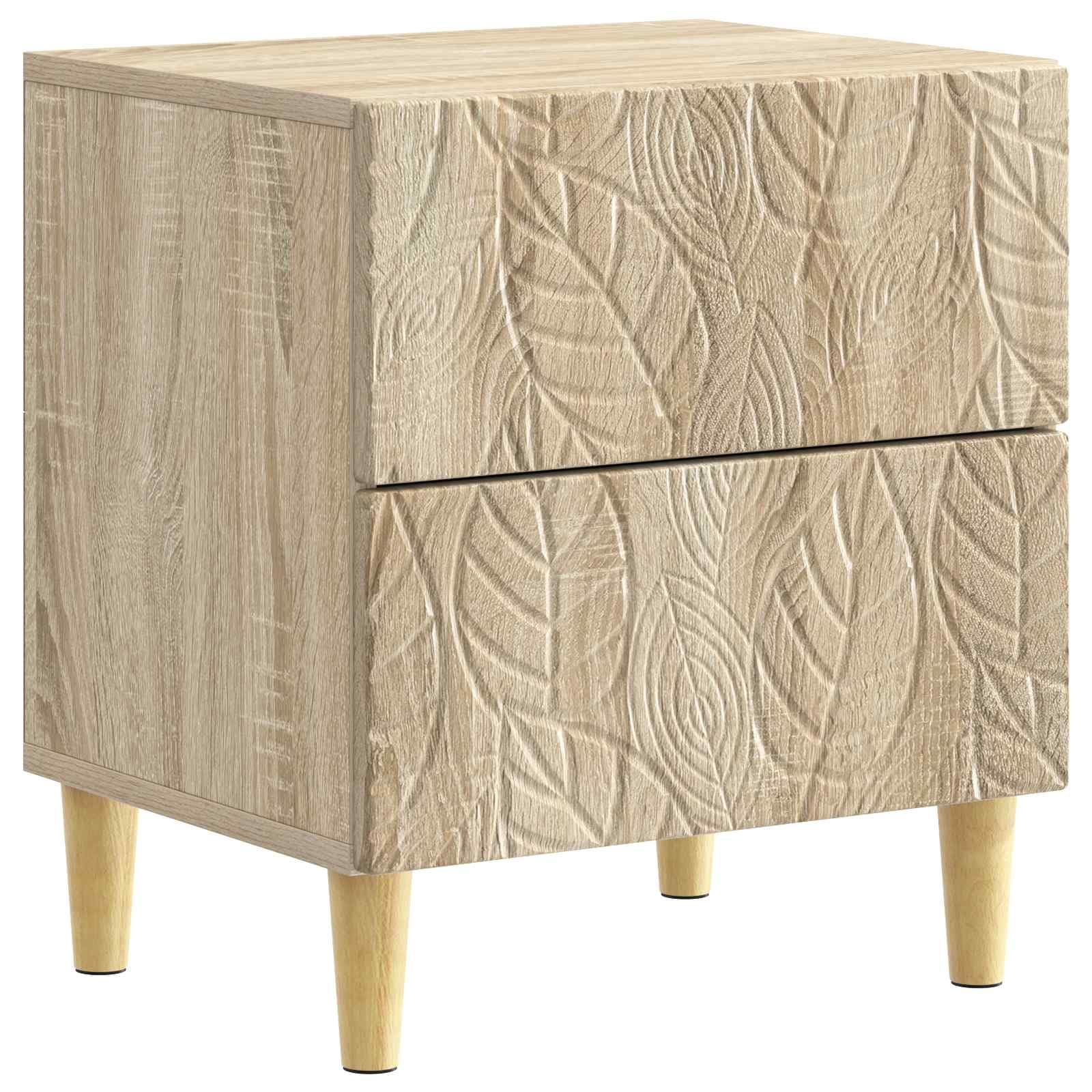 Table de chevet style moderne chêne Sonoma avec grands tiroirs de rangement