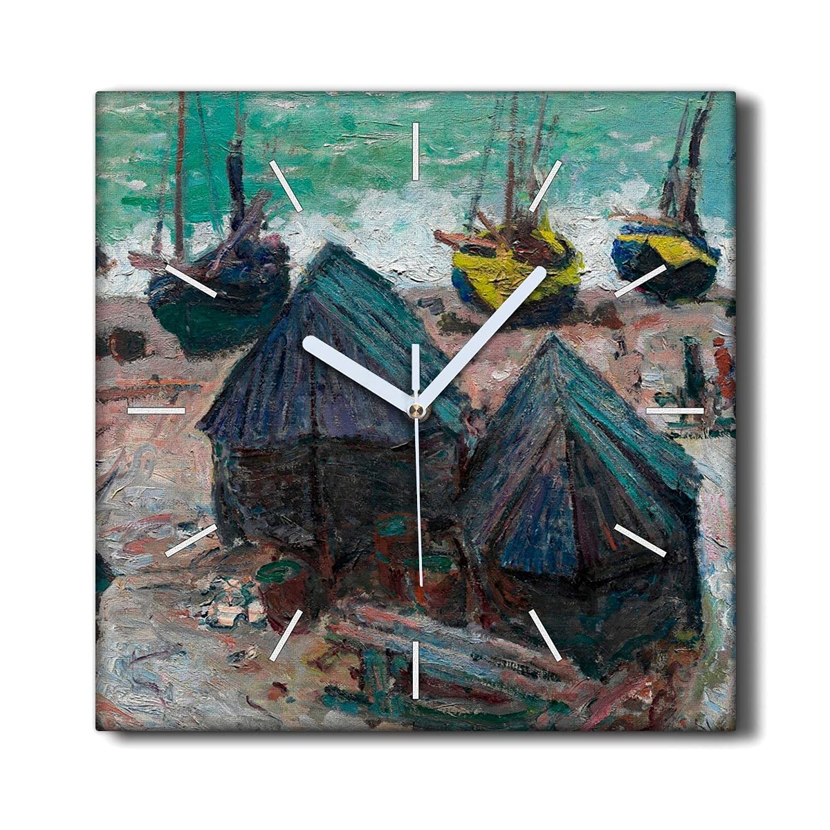 Horloge Murale Toile sans tic-tac Monet 30x30cm pour salon silencieux