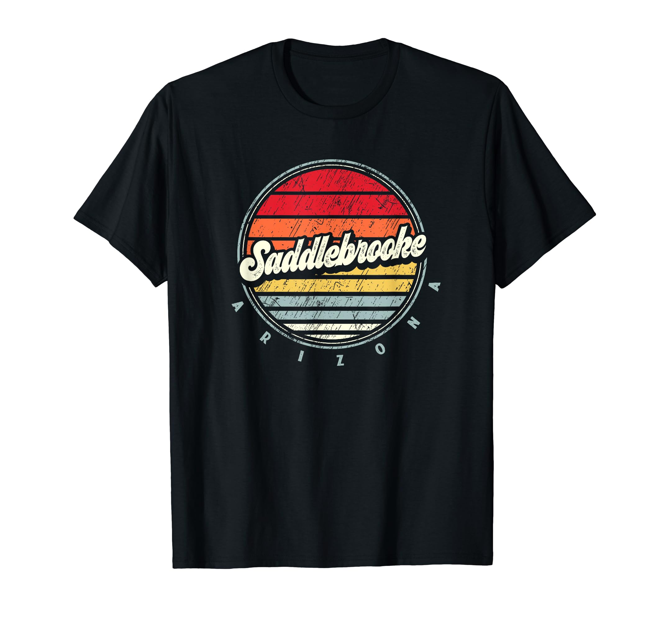 Retro Saddlebrooke Home State Cool 70s Style Sunset T-Shirt