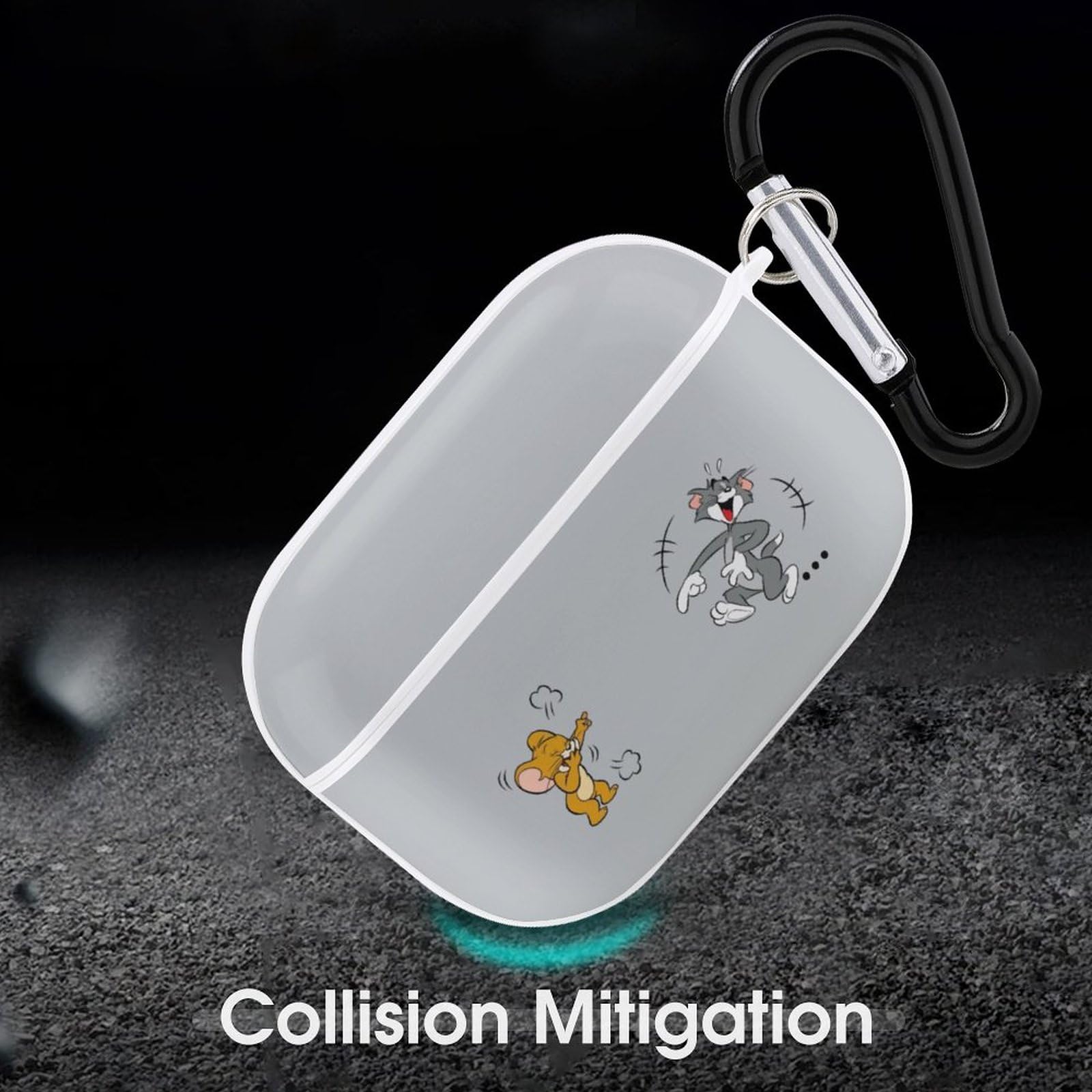 Amazon | トムとジェリー AirPods Pro ケース 2019 Airpods充電ケース(2019年10月発売)用 エアリップルキャリングケース  キーチェーン付き Amiabout 防塵 耐衝撃性 キャラクター かわいい おしゃれ 人気 | イヤホン・ヘッドホンケース オンライン通販