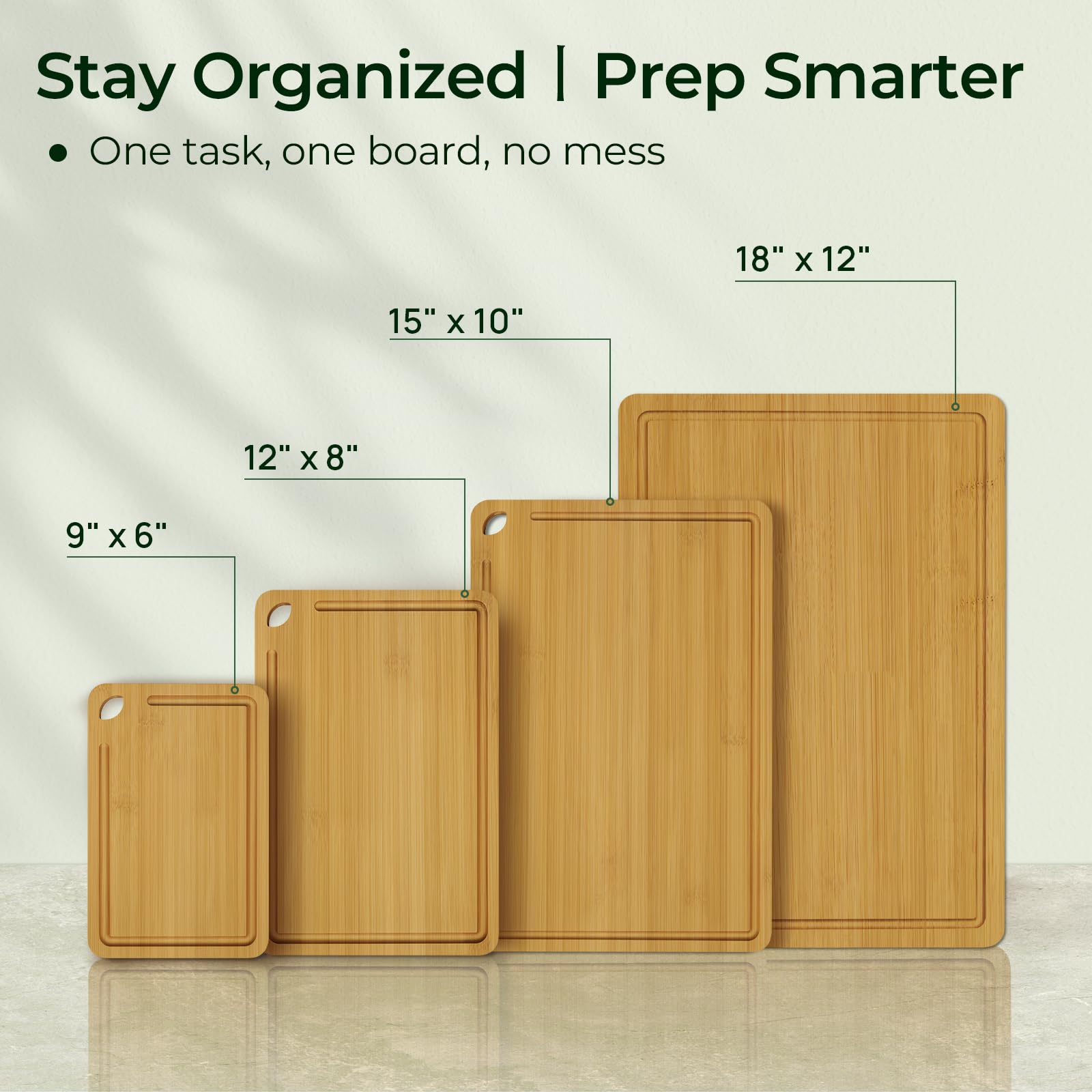 Keechee Bamboo Cutting Board, Durable Wood Cutting Boards for Kitchen with Deep Juice Grooves & Built-in Handles, Ideal Charcuterie & Chopping for Meat, Vegetables and Fruits Ideal Kitchen Gifts