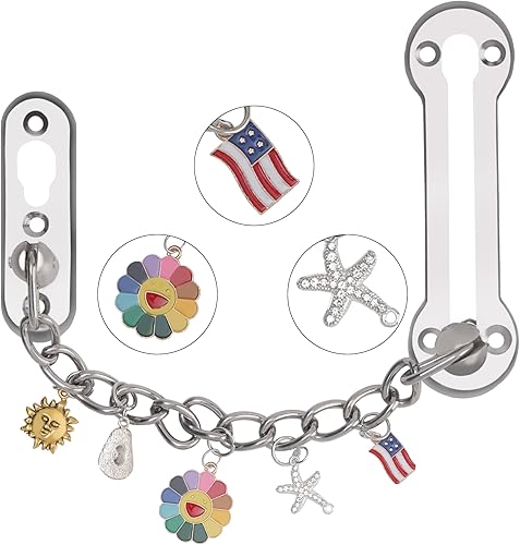 Miniatura 2 de Cerradura de cadena de puerta Puerta de acero inoxidable con colgante de prensa de robo Pestillo Protector de guardia de seguridad para puerta