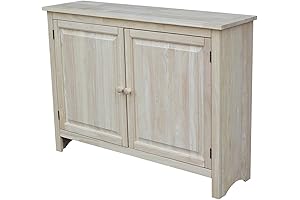 IC International Concepts Hall Cupboard, 34-Inch in Unfinished Wood