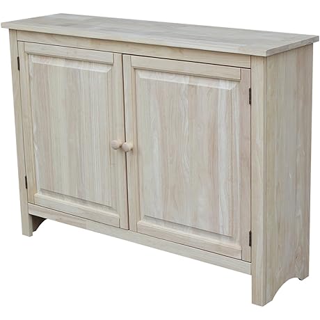 IC International Concepts Hall Cupboard, 34-Inch in Unfinished Wood