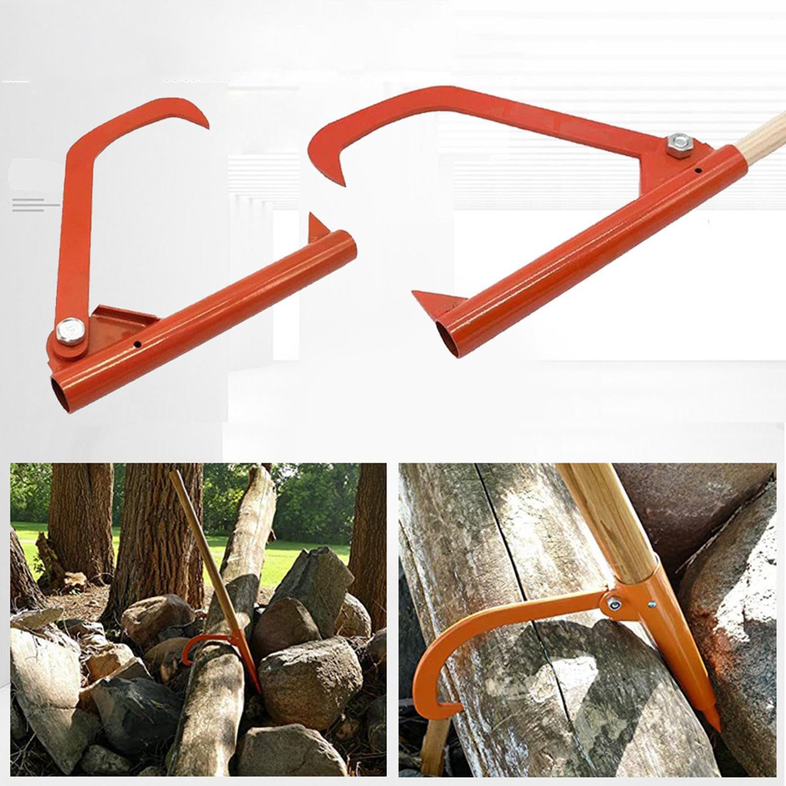 Elevador de troncos para cortar, herramienta de elevación de troncos - Los rodillos de tronco no se pueden enganchar, Log Roller Cant Hook Timber Jack Herramienta de registro de acero inoxidable para