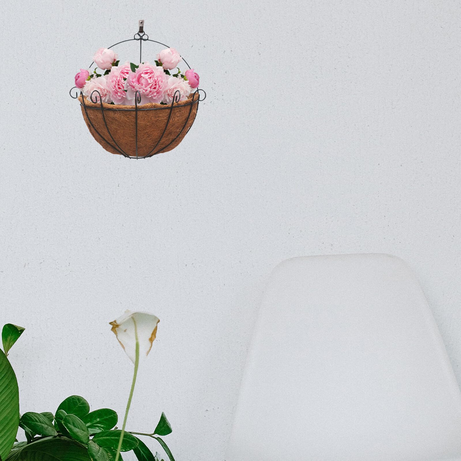 Halbkugelförmige Kokosfaser Pflanzgefäß Einlagen 30cm Natürliche Blumentopf Unterlagen für Balkon und Terrasse Atmungsaktiv Wasserabweisend Flexibel für Anzucht und Pflanzenschutz