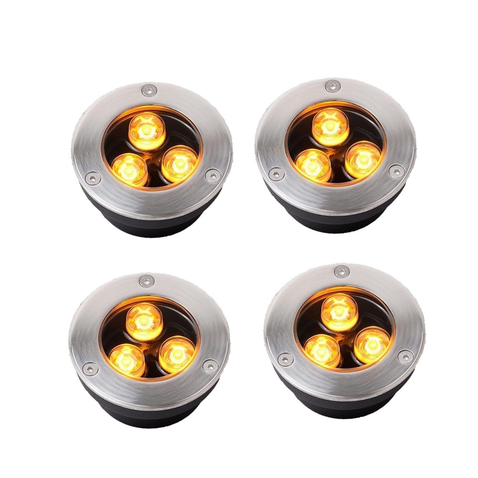 4 Pezzi Faretto Subacquei - Luce da Immersione A LED, Luci Interrate da 3 W, Lampada da Paesaggio Ultrasottile Impermeabile IP68, per Esterni, Terrazze, Illuminazione Subacquea(Green,3w(220V))