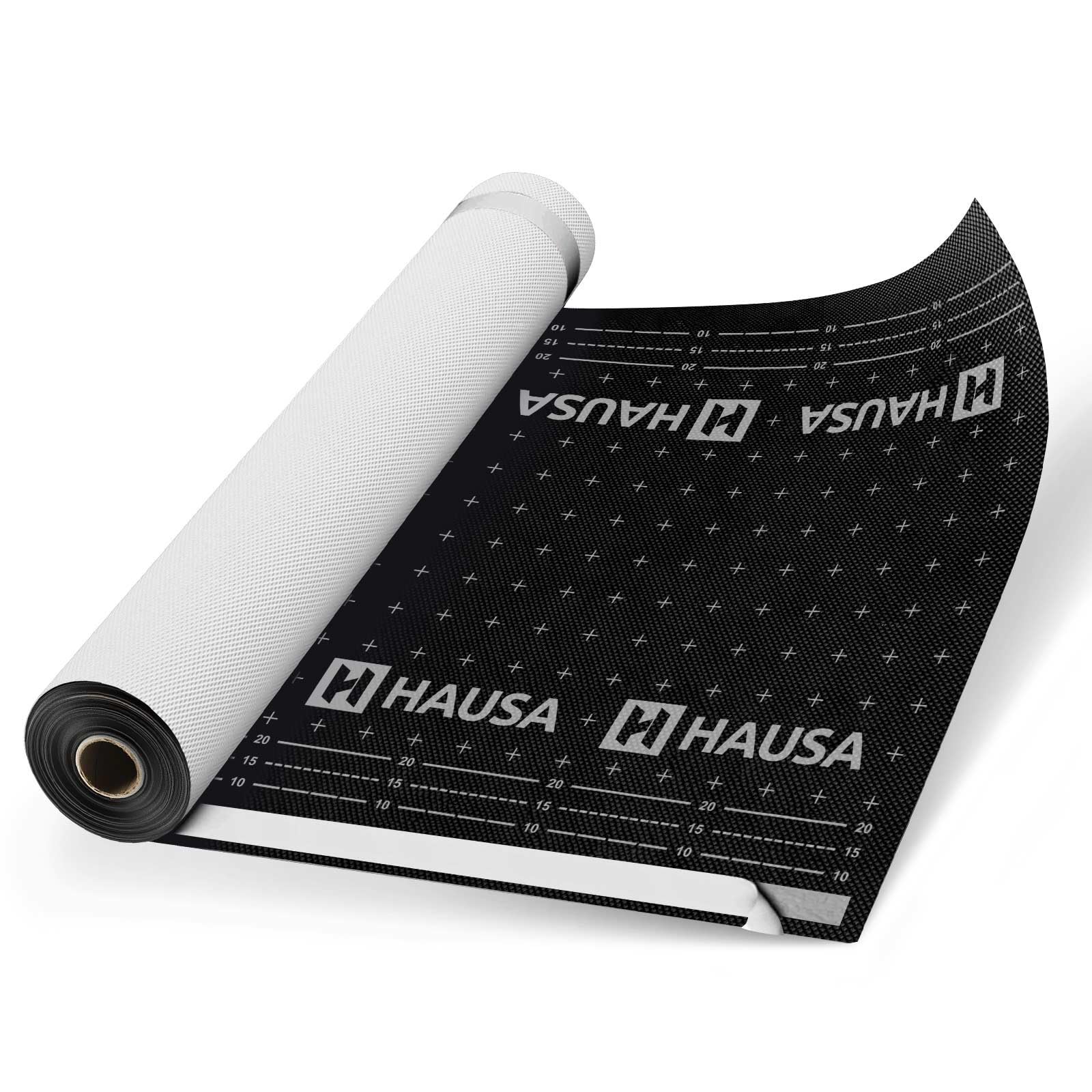 HAUSA Unterspannbahn Premium HU150 150g/m² schwarz 37,5m² (1,5m x 25m) Klasse UDB/USB schlagregensicher diffusionsoffen UV-beständig