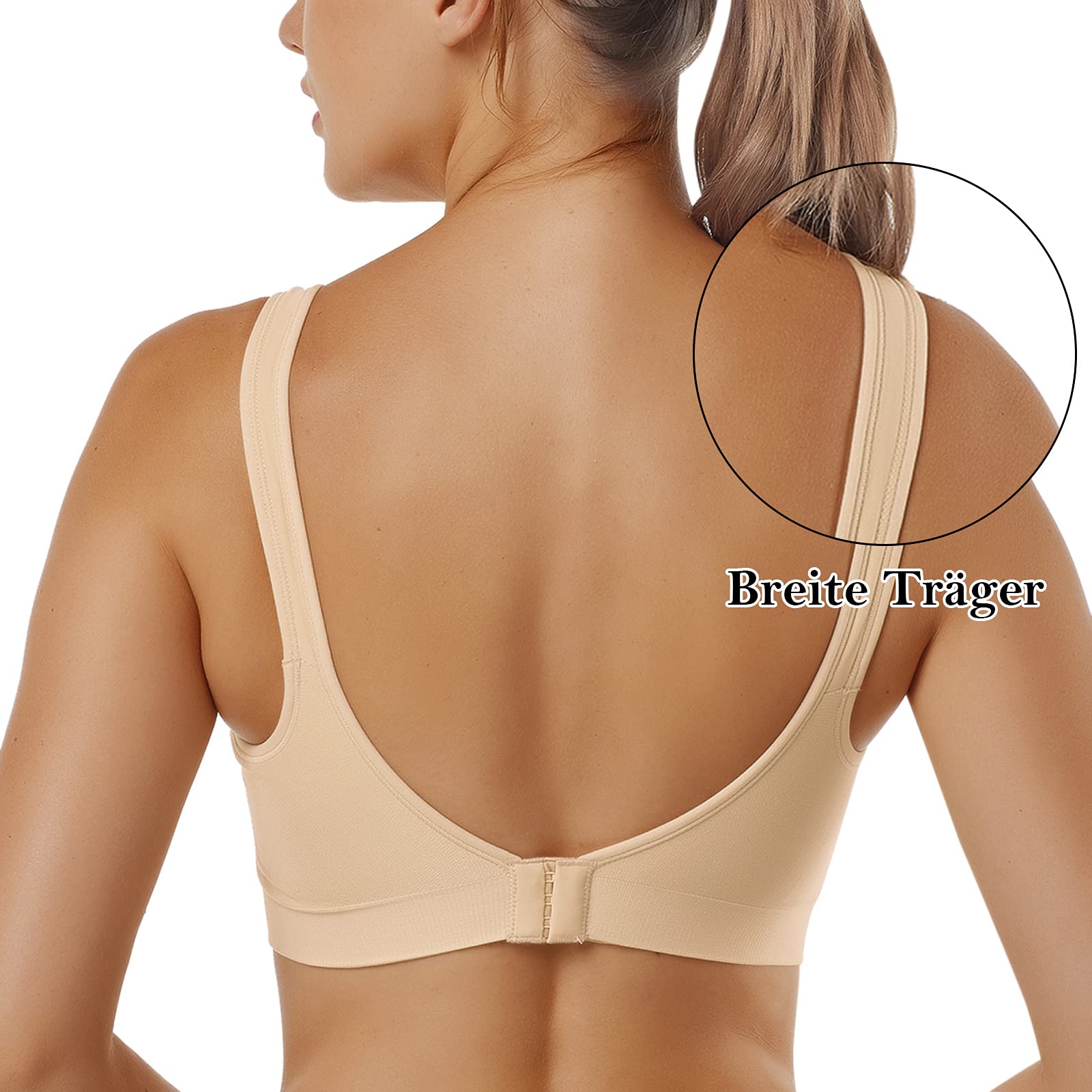 Vertvie Reggiseno Sportivo Donna 1/2/3 Set Basic Senza Ferretto Senza Cuciture Imbottite Yoga Running Reggiseno Top