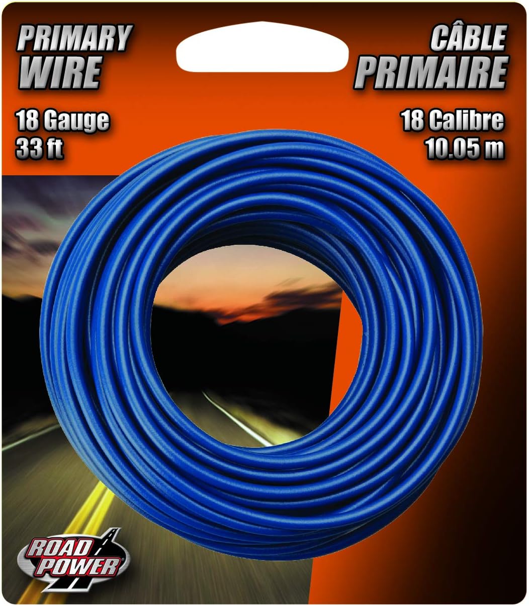 Coleman Cable 55667633 18Gauge 33Foot Automotive Copper Wire, Blue