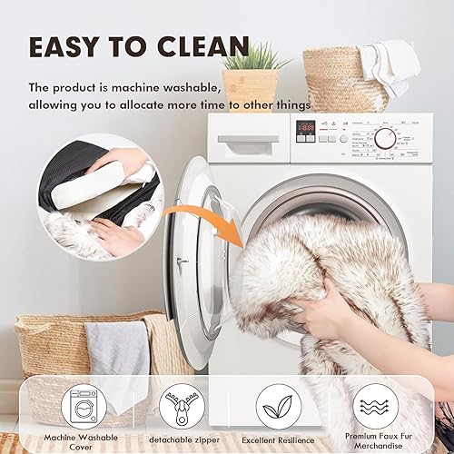 Miniatura 8 de Cama lujosa de piel sintética mullida para perro, de 50 x 30 x 3 pulgadas, alfombra de felpa ultra suave para mascotas, almohadilla acogedora