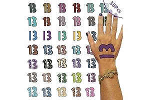 38 Pcs 13 Temporary Tattoos