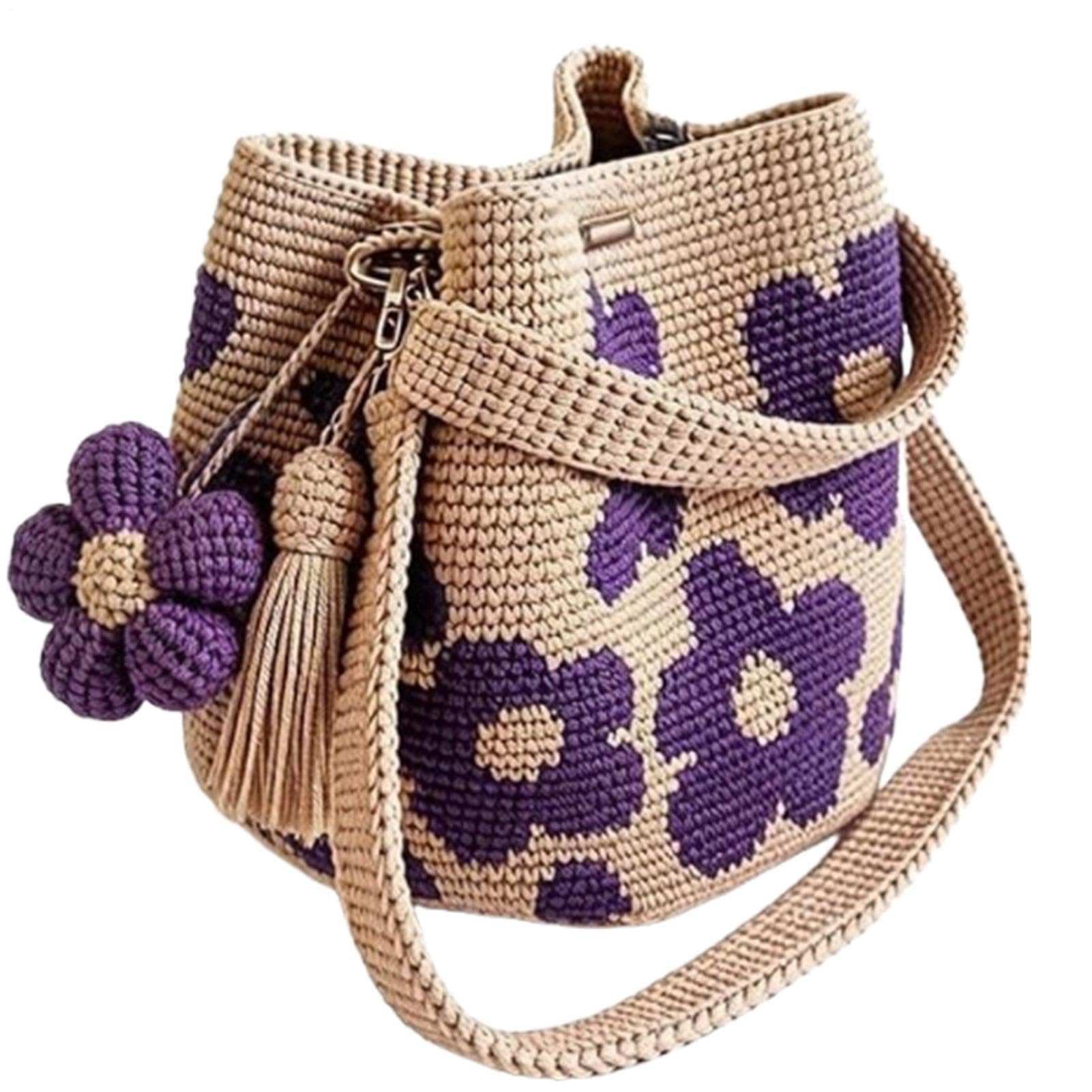 Borsa da viaggio in stile bohémien, realizzata a mano con fiori, borsa da spiaggia, leggera, pieghevole, da viaggio, per nuoto, palestra, crociera, vacanze, picnic, lavanderia, sabbia bagnata