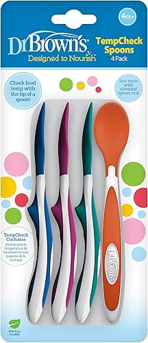 Miniatura 6 de Dr. Brown's Diseñado para nutrir las cucharas TempCheck, paquete de 4, color azul