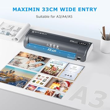 BONSEN A3 Laminator Machine with 100 Laminating Pouches