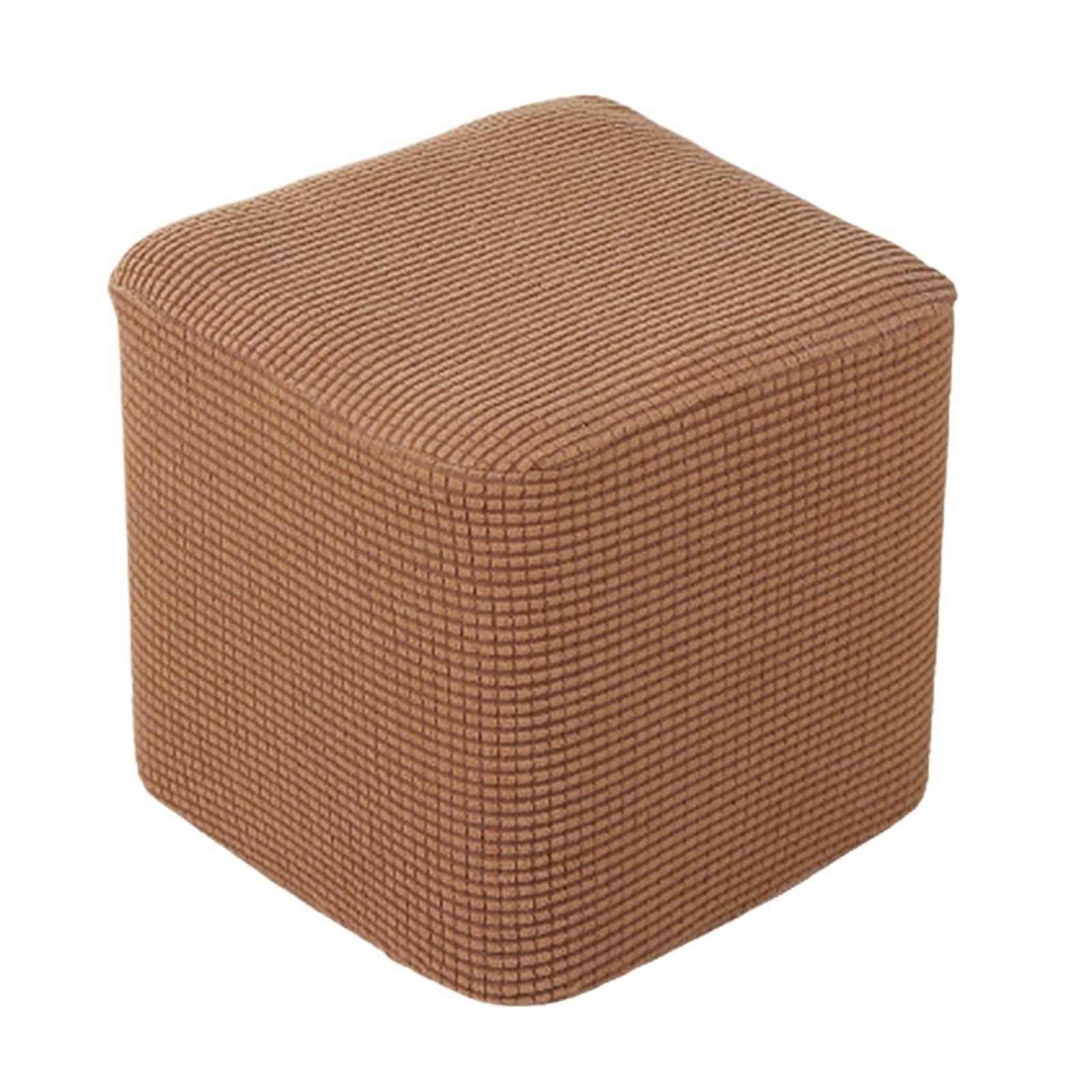 YXINAER Foot Stool Cover 10"-13" Stretch Ottoman Slipcover Footstool Footrest Living Room Soft Cover(Coffee)