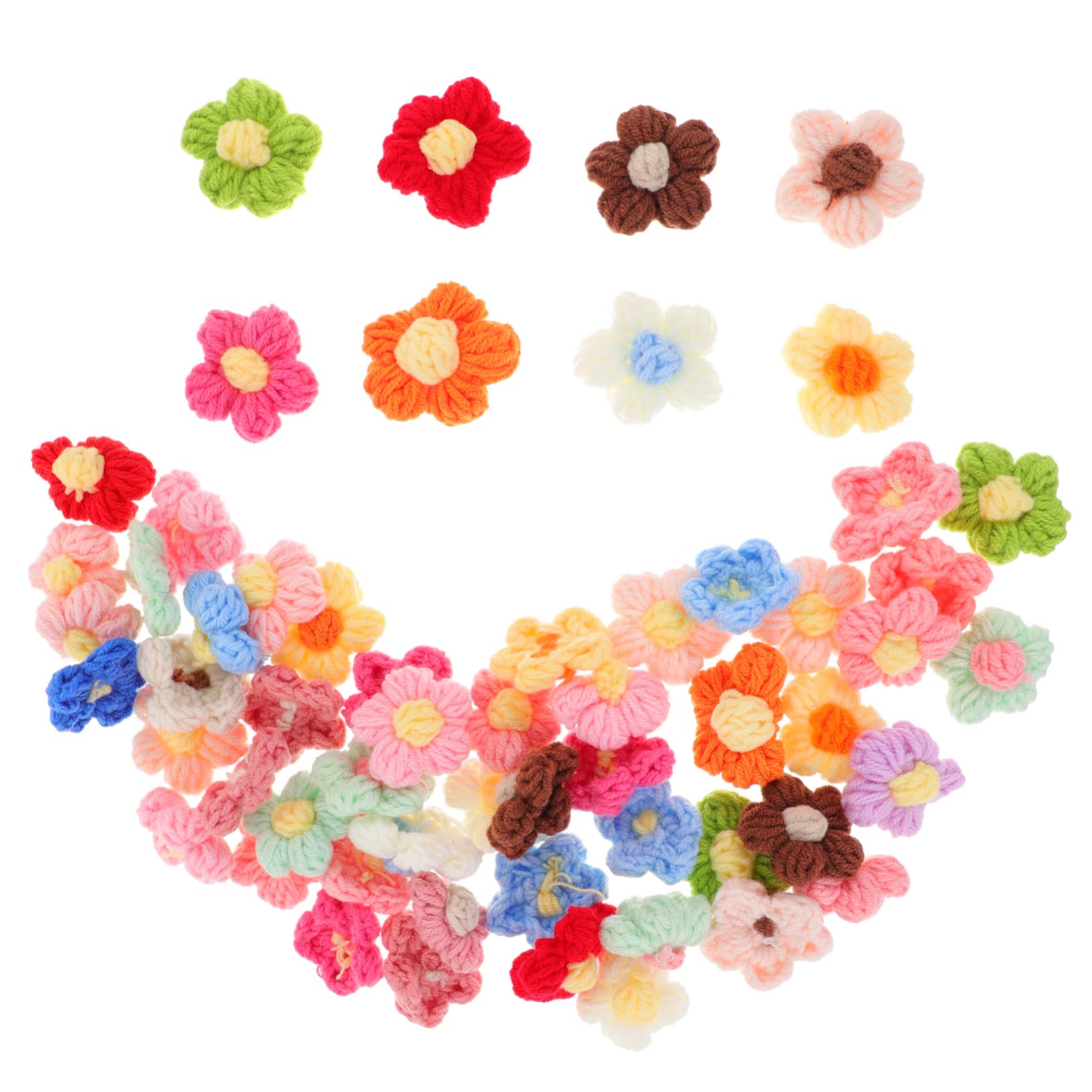 お花いっぱい毛糸モチーフ　大判　値下げ Amazon.co.jp: WRITWAA 50個 立体毛糸の花 かわいいお花の刺繍